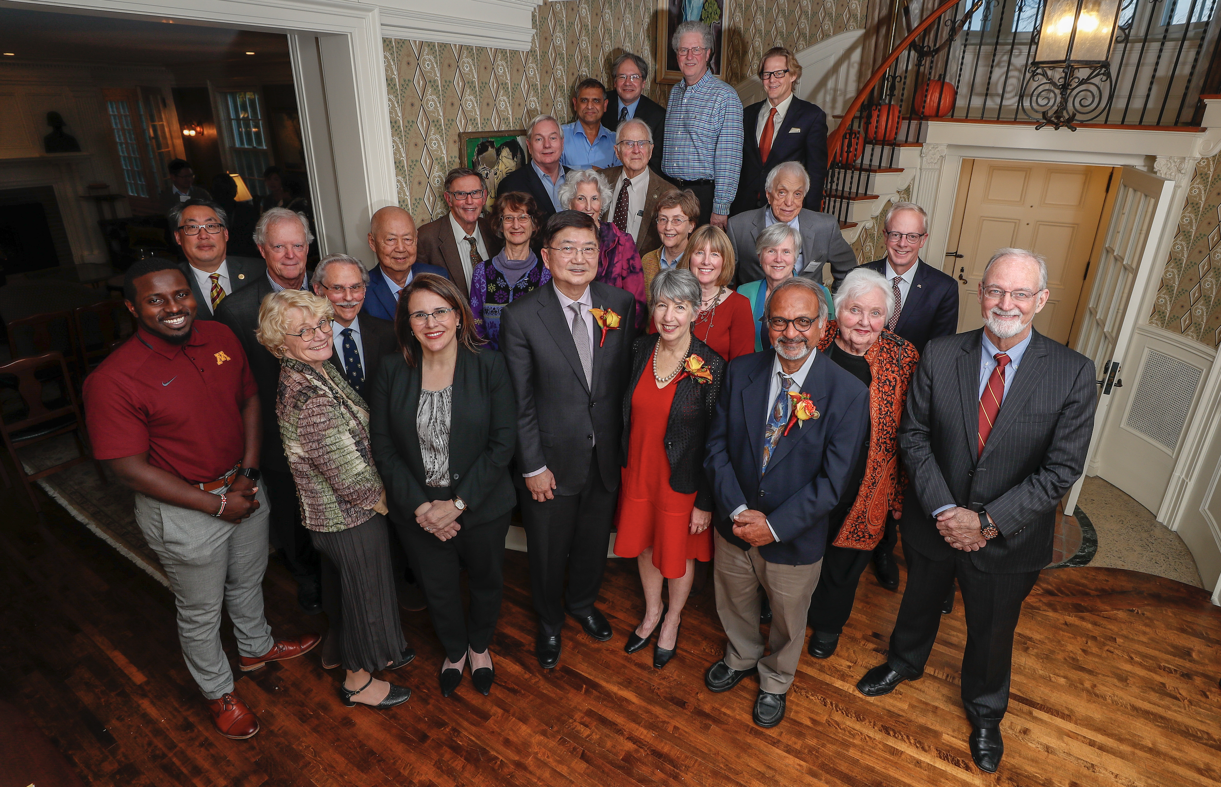 President Joan T.A. Gabel and Regent Kendall Powell with current & emeriti/tae Regents Professors attending event.