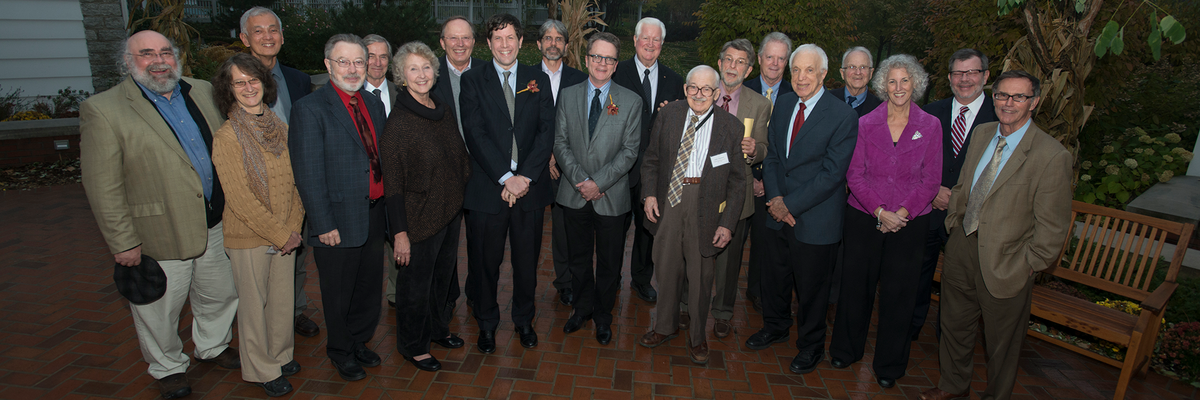 Regents Professors Lodge and Polasky with President Kaler and current and emeriti/tae Regents Professors