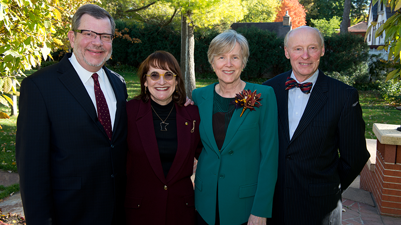 President Kaler, Karen Kaler, Regents Professor Ann Masten, and Steve Masten