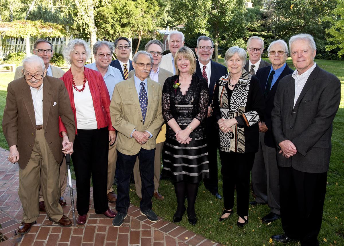 President Kaler and Regents Michael Hsu and Peggy Lucas with current & emeriti/tae Regents Professors attending 2017 reception event.